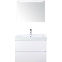 Maxx XL Badmeubelset 80 cm - Wit Hoogglans - Wastafel Just 1 Kraangat met LED Spiegel - thumbnail