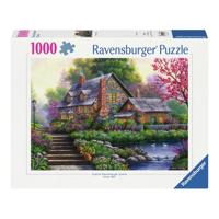 Ravensburger puzzel romantische cottage - 1000 stukjes - thumbnail