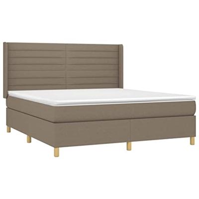 Boxspring met matras en LED stof taupe 180x200 cm