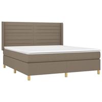 Boxspring met matras en LED stof taupe 180x200 cm - thumbnail