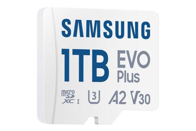 Samsung microSD Card EVO Plus microSD-kaart Retail 1 TB A2 Application Performance Class, v30 Video Speed Class, UHS-Class 3, Class 10 Waterdicht, Incl.