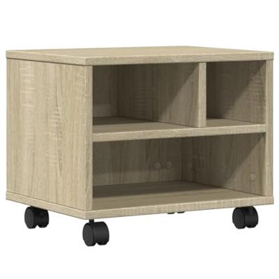 Printerkastje met wielen 41x32x34,5 cm sonoma eikenkleurig