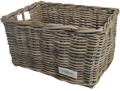 Rieten Fietsmand Grijs Maat Medium