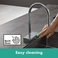 Hansgrohe Aquno Select M81 ééngreeps keukenkraan 170, uittrekbare vuistdouche, 3jet, sBox, chroom - thumbnail