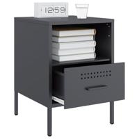 Nachtkastje 36x39x50,5 cm staal antracietkleurig - thumbnail