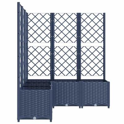 VidaXL Plantenbak met latwerk 120x120x136 cm polypropeen blauwgrijs