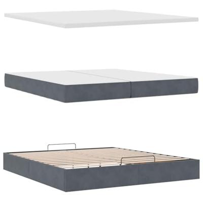 Ottoman bed met matras 200x200 cm fluweel donkergrijs