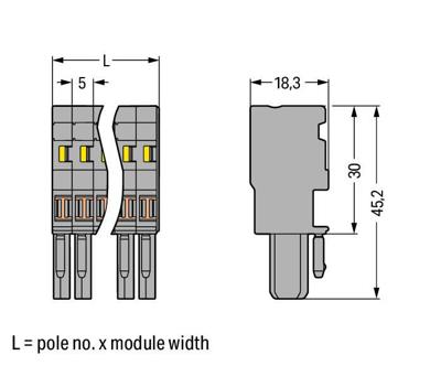 WAGO 769-102 Connector, female Grijs 100 stuk(s)