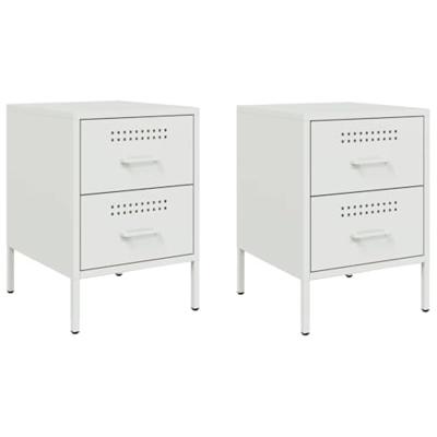 Nachtkastjes 2 st 36x39x50,5 cm staal wit