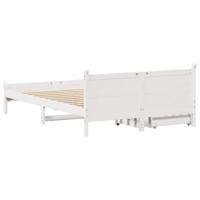 Bedframe zonder matras massief grenenhout wit 150x200 cm - thumbnail