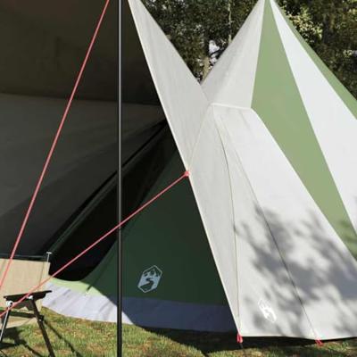 Familie Tipi Tent met dak Groen en beige 510 x 690 x 330 cm