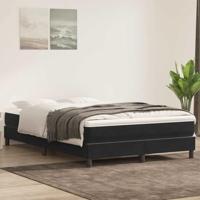 Boxspring zonder matras fluweel zwart 160x210 cm - thumbnail
