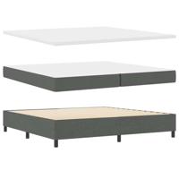 Boxspring bed met matras Donkergrijs 200 x 200 cm Stof - thumbnail