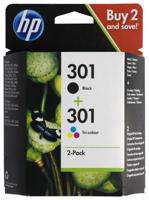 HEMA Cartridge HP 301 zwart/kleur - 2 stuks - thumbnail