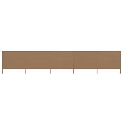 VidaXL Windscherm 5-panelen 600x120 cm stof taupe