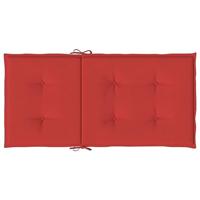 Tuinstoelkussens lage rug 4 st 100x50x3 cm oxford stof rood - thumbnail