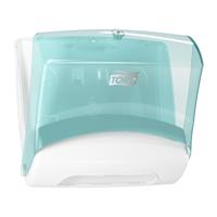 Reinigingsdoekdispenser tork w4 gevouwen turquoise - thumbnail