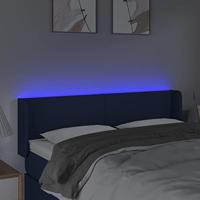 Hoofdbord LED 147x16x78/88 cm stof blauw - thumbnail