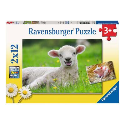 Ravensburger - boerderijdieren legpuzzel 2x12 stuks
