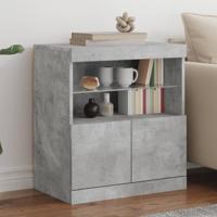 Dressoir met LED-verlichting 60x37x67 cm betongrijs - thumbnail
