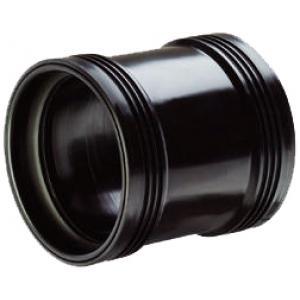 Wavin Overschuifmof PP 110mm Zwart met Dubbele Manchet - Slagvast en Weerbestendig