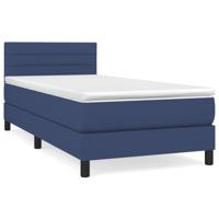 Boxspring met matras stof blauw 120x190 cm - thumbnail