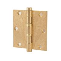 Hardbrass Kogellagerscharnier recht 89x89mm - messing getrommeld - thumbnail