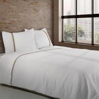 Dommelin Dommelin Dekbedovertrek Bari Percal 200TC Wit-Kaki 240x200/220 cm - thumbnail