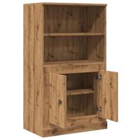 Hoge kast 60x35,5x103,5 cm bewerkt hout artisanaal eikenkleurig - thumbnail