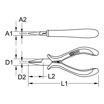 KS Tools 5007028 Platte tang Recht Gereedschapsstaal 125 mm