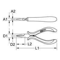 KS Tools 5007028 Platte tang Recht Gereedschapsstaal 125 mm - thumbnail