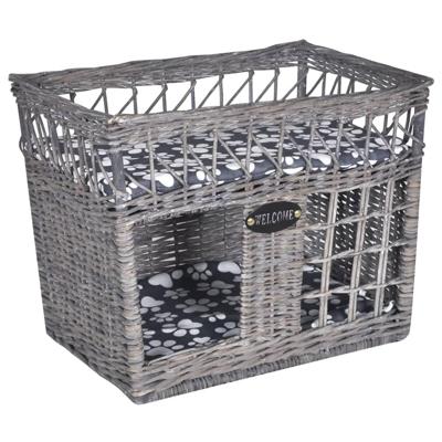 Kattenbed/huis/krabpaal met kussen vierkant wilgen Kattenbed/huis/krabpaal met kussen vierkant wilgen
