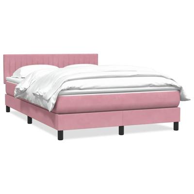 Boxspring met matras fluweel roze 140x210 cm