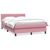 Boxspring met matras fluweel roze 140x210 cm - thumbnail