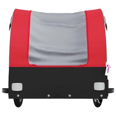 VidaXL Fietstrailer 45 kg ijzer zwart en rood - thumbnail