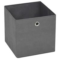 VidaXL Opbergboxen 4 st 28x28x28 cm nonwoven stof grijs - thumbnail
