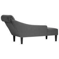 Chaise longue met kussen en rechterarmleuning stof donkergrijs - thumbnail