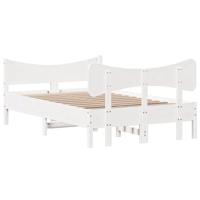 Bedframe zonder matras massief grenenhout wit 120x190 cm - thumbnail