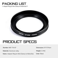 Tilta MB-T15-67 67mm Lens Attachements for MB-T15 Mini Clamp-on Matte Box - thumbnail