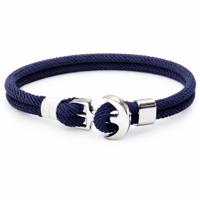 LGT Jewels Anker armband heren Touw Navy - thumbnail