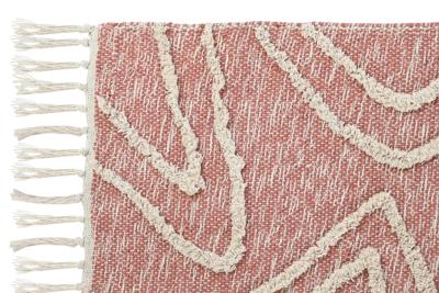 Tapijt DKD Home Decor Roze Terra cotta Wit Franjes Stads (120 x 180 x 1 cm)