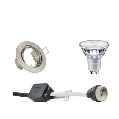 Philips LED Spot Set GU10 Kantelbaar Ø83mm Mat Nikkel Warm Wit Dimbaar