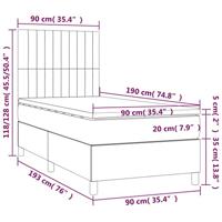 Boxspring met matras en LED fluweel roze 90x190 cm - thumbnail