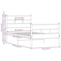 Bedframe met hoofdbord en voetbord zonder matras 90x200 cm - thumbnail
