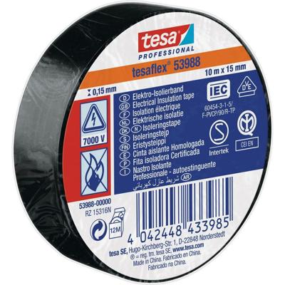 tesa 53988-00000-00 Isolatietape tesa Professional Zwart (l x b) 10 m x 15 mm 1 stuk(s) tesa 53988-00000-00 Isolatietape tesa Professional Zwart (l x b) 10 m x 15 mm 1 stuk(s)