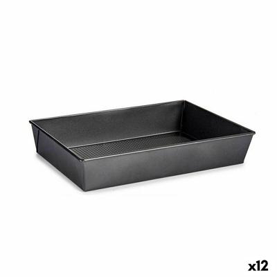 Vierkante mal Kinvara Donker grijs Metaal Koolstofstaal 24 x 6,5 x 36,5 cm 36,5 x 6 x 24 cm (12 Stuks)