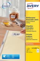 Avery L4743REV-25 afneembare etiketten ft 99,1 x 42,5 mm (b x h), 300 etiketten, wit - thumbnail