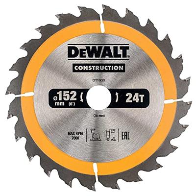 DeWALT Cirkelzaagblad voor Hout | Construction | Ø 152mm Asgat 20mm 24T - DT1930-QZ DeWALT Cirkelzaagblad voor Hout | Construction | Ø 152mm Asgat 20mm 24T - DT1930-QZ