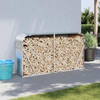 Haardhoutopslag 180x45x100 cm gegalvaniseerd staal zilverkleur - thumbnail