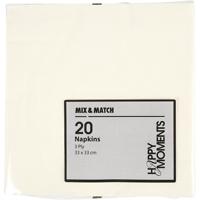 Creativ Company Servetten, witte achterkant, afm 33x33 cm, off-white, 20 stuk/ 1 doos - thumbnail
